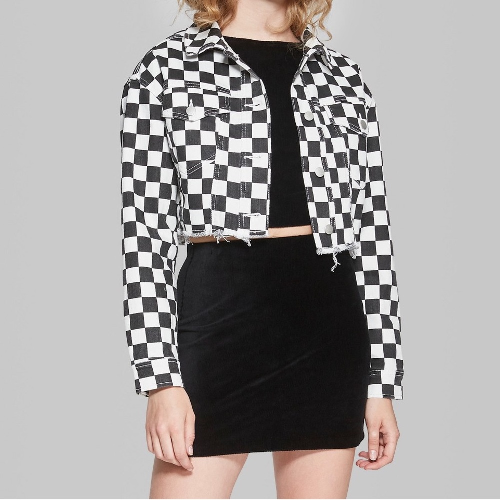 Wild Fable Checkered Denim Jacket